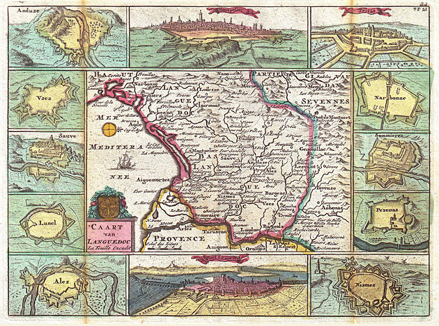 Languedoc Frankrijk 1747 De la Feuille