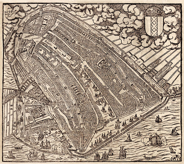 Amsterdam 1550 houtsnede