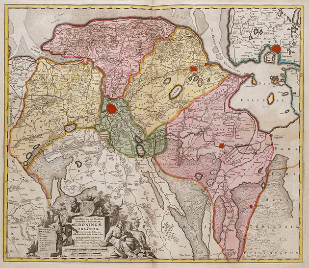 Groningae Omlandiae 1735 De Witte / Ottens