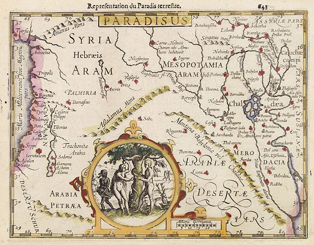 Paradijs Mesopotamia 1607 Mercator Hondius