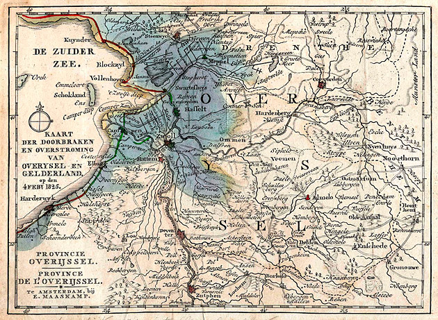 Overijssel dijkdoorbraken 1825 Maaskamp