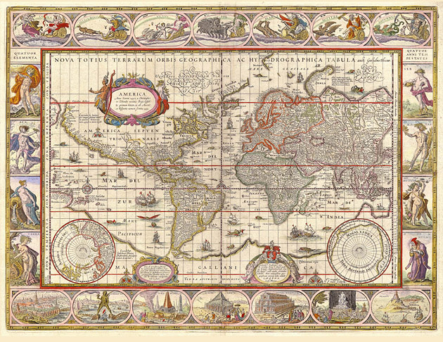 Wereldkaart 1649 Blaeu